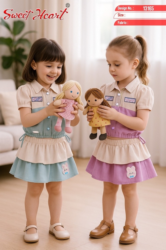 13165 Sweet Heart Stylish Top And Skirt Set - Gender: Female