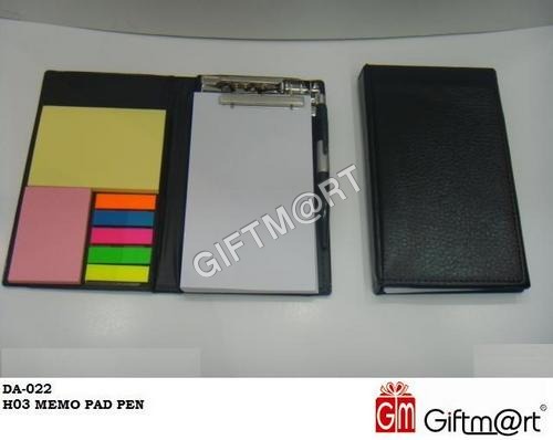 Memo Pad With Pen - Eco-Friendly Paper, 19x11 cm, Black | Lightweight, Durable, Rectangular Design for Academic and Business Use