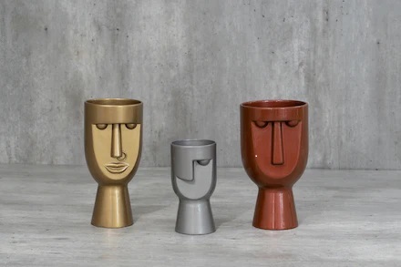 Eternal Green Family - Set Of 3 Vases - Color: Brown