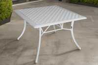 Vega Diamond Aluminium Outdoor Square Table - Color: White
