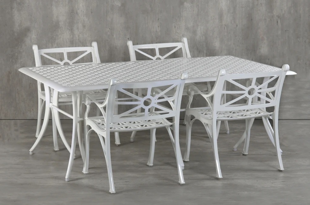 Vega Diamond Rectangle Dining Table and 4Chairs (Set of 5)