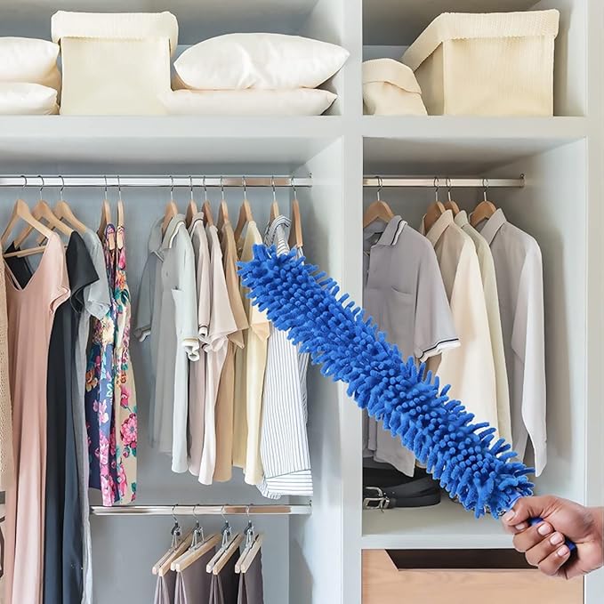 Foldable Fan Duster - Color: Blue