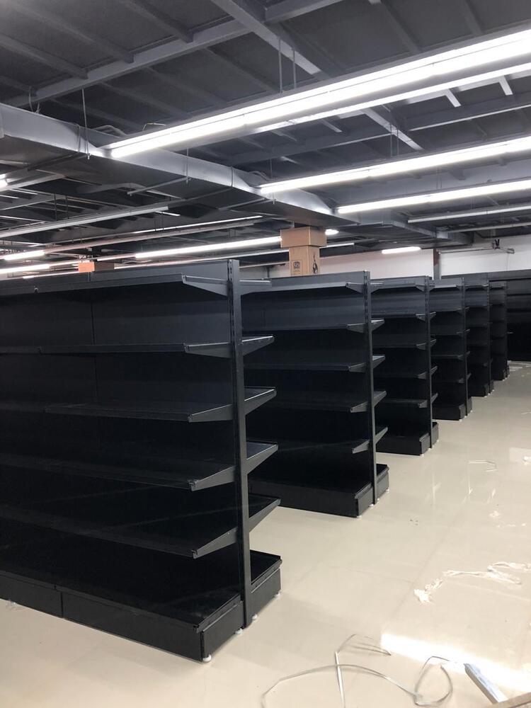 Wall Mount Super Market Rack - Color: Black