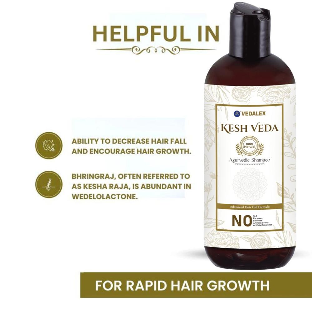 Kesh Veda Ayurvedic Shampoo 500ml | Herbal Hair Growth Shampoo for Fuller, Longer & Stronger Hair