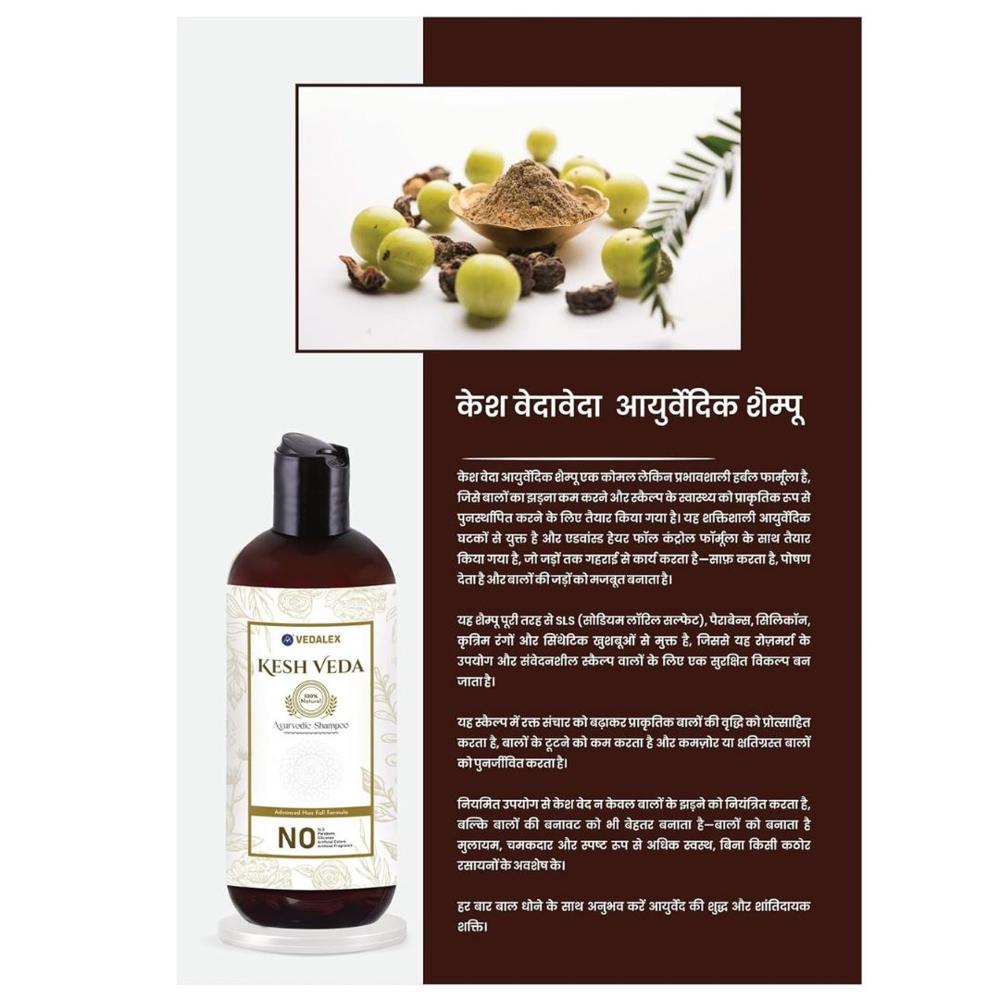 Kesh Veda Ayurvedic Shampoo 500ml | Herbal Hair Growth Shampoo for Fuller, Longer & Stronger Hair