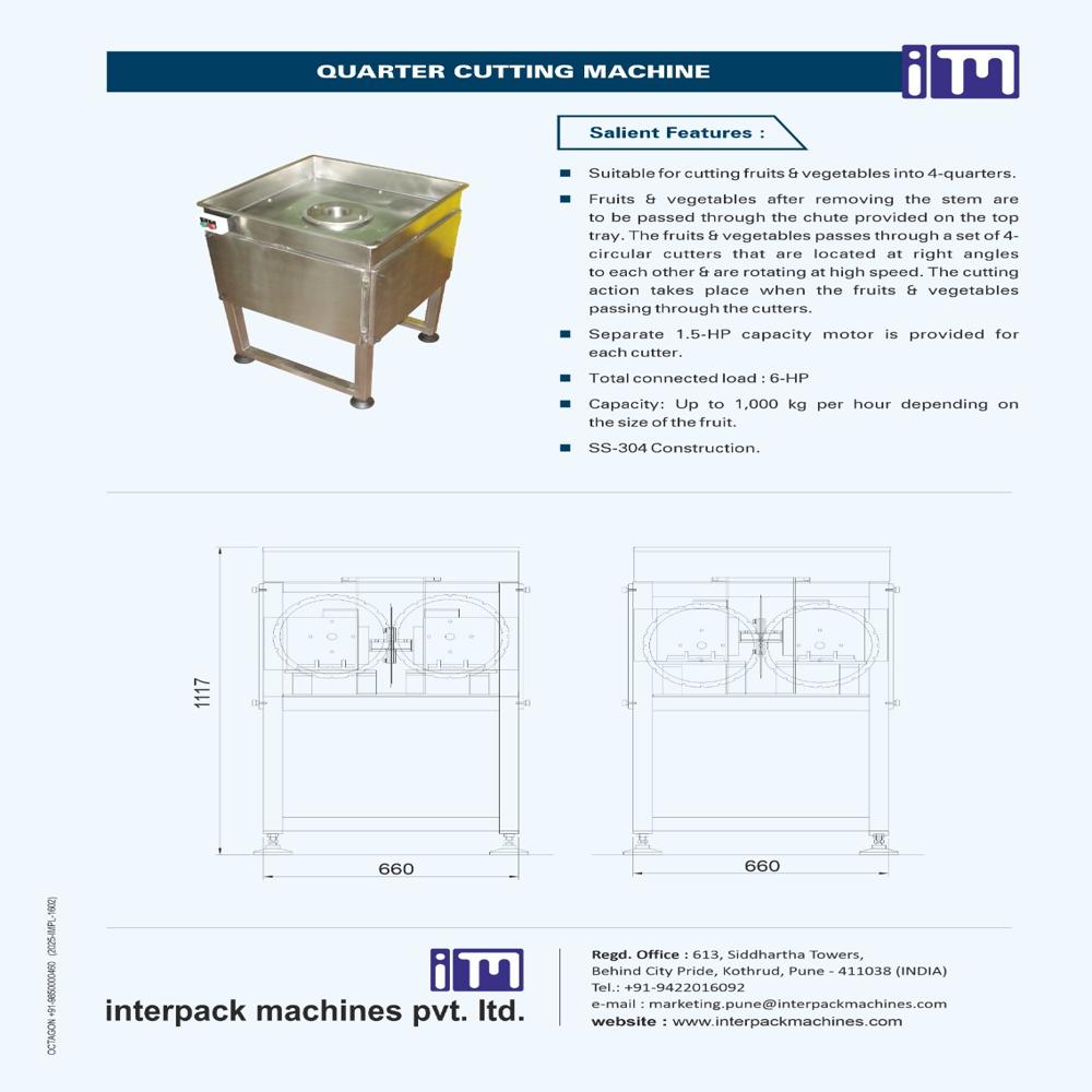 Quarter Cutting Machine - Automatic Grade: Semi-automatic
