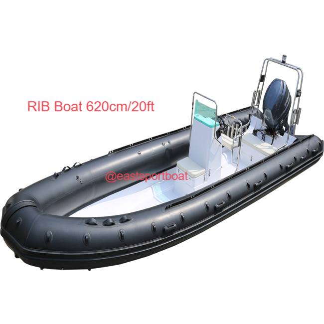 Rigid Inflatable boat, Marine boats, RIB BOAT 620cm/20ft (Fiberglass hull + inflatable tube)