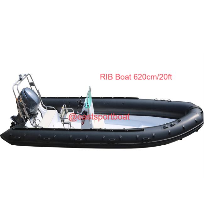 Rigid Inflatable boat, Marine boats, RIB BOAT 620cm/20ft (Fiberglass hull + inflatable tube)