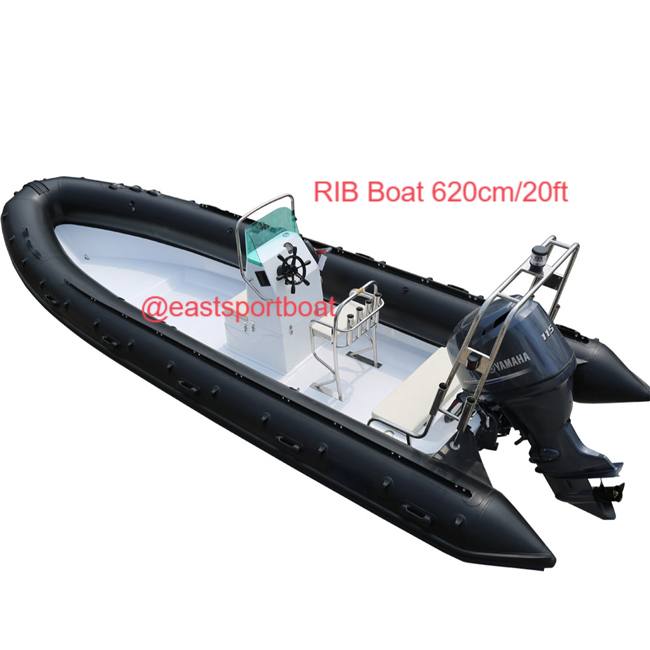 Rigid Inflatable boat, Marine boats, RIB BOAT 620cm/20ft (Fiberglass hull + inflatable tube)