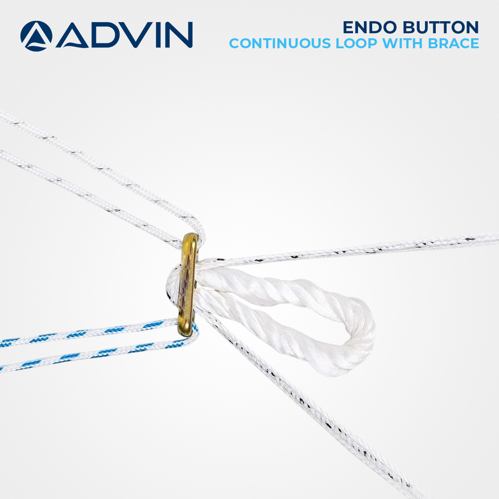 Endo Button Continuous Loop With Brace - Material: Implant Grade Polymer, Size: L 12mm X W 2mm X H 1.5mm | Features: Improved Fixation Strength, Minimal Invasion Technique