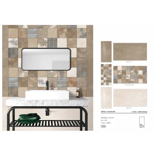 9mm Glazed Vitrified Floor Tile - Square, Different Sizes, Brown | Tough, Stain-resistant, Moisture-proof, Scratch-resistant, Low-maintenance