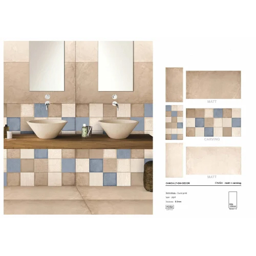 9mm Glazed Vitrified Floor Tile - Square, Different Sizes, Brown | Tough, Stain-resistant, Moisture-proof, Scratch-resistant, Low-maintenance
