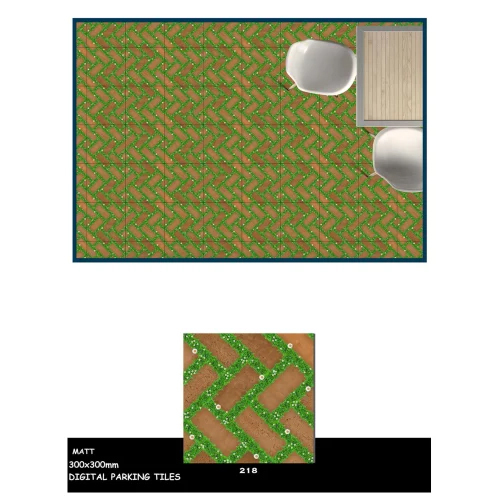 Green Parking Tiles - Ceramic, 12x12 Inches, Vibrant Green | 8 Mm Thick, Slip-resistant, Matt Finish, Easy To Install And Maintain
