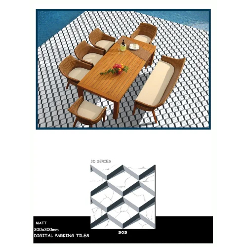 3d Parking Tiles - Ceramic, Various Sizes, Mixed Colors | Square Edge Pattern, Full Body, Matt Finish, Ideal For Exterior Flooring
