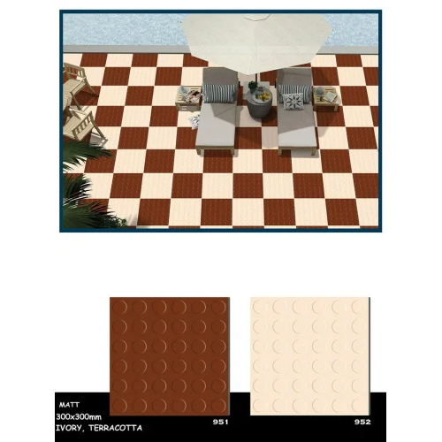 Plain Ivory Parking Tiles