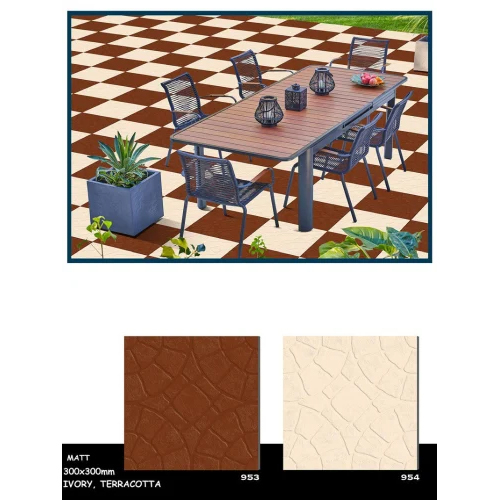 Plain Ivory Parking Tiles