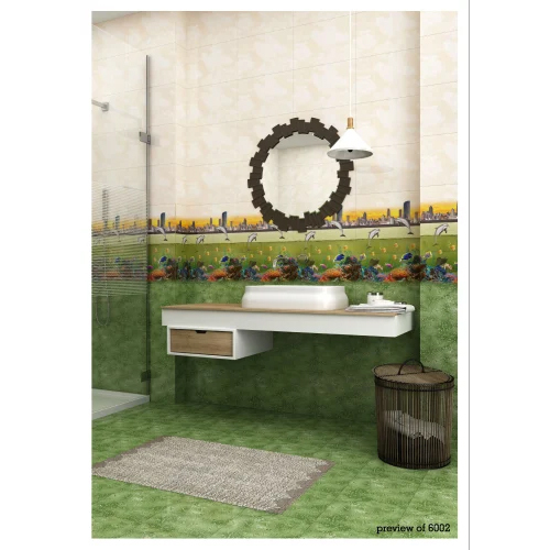 Fish Printed Ceramic Wall Tile - Color: Blue