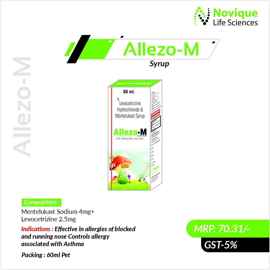 Levocetrizine 2.5 Mg + Montelukast Sodium 4 Mg (Syrup