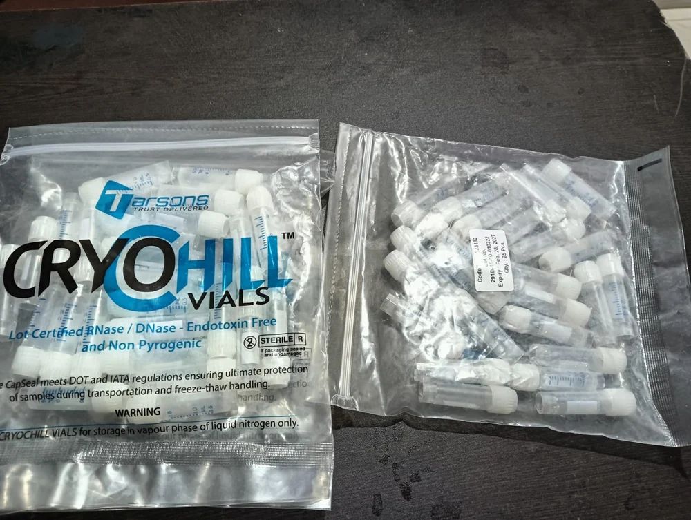 Medical Cryo Vial - Plastic, X Ml Capacity, Transparent Color | Portable, Leak-proof Screw Cap For Secure Cryogenic Sample Storage