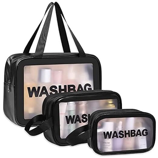 Transparent Travel Wash Bag Set