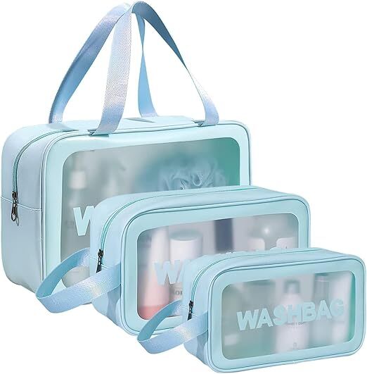 Transparent Travel Wash Bag Set