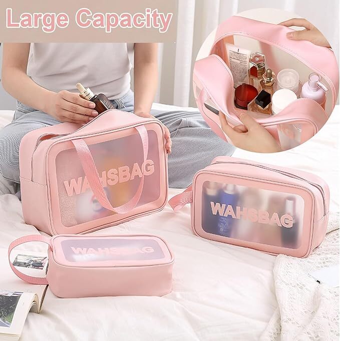 Transparent Travel Wash Bag Set