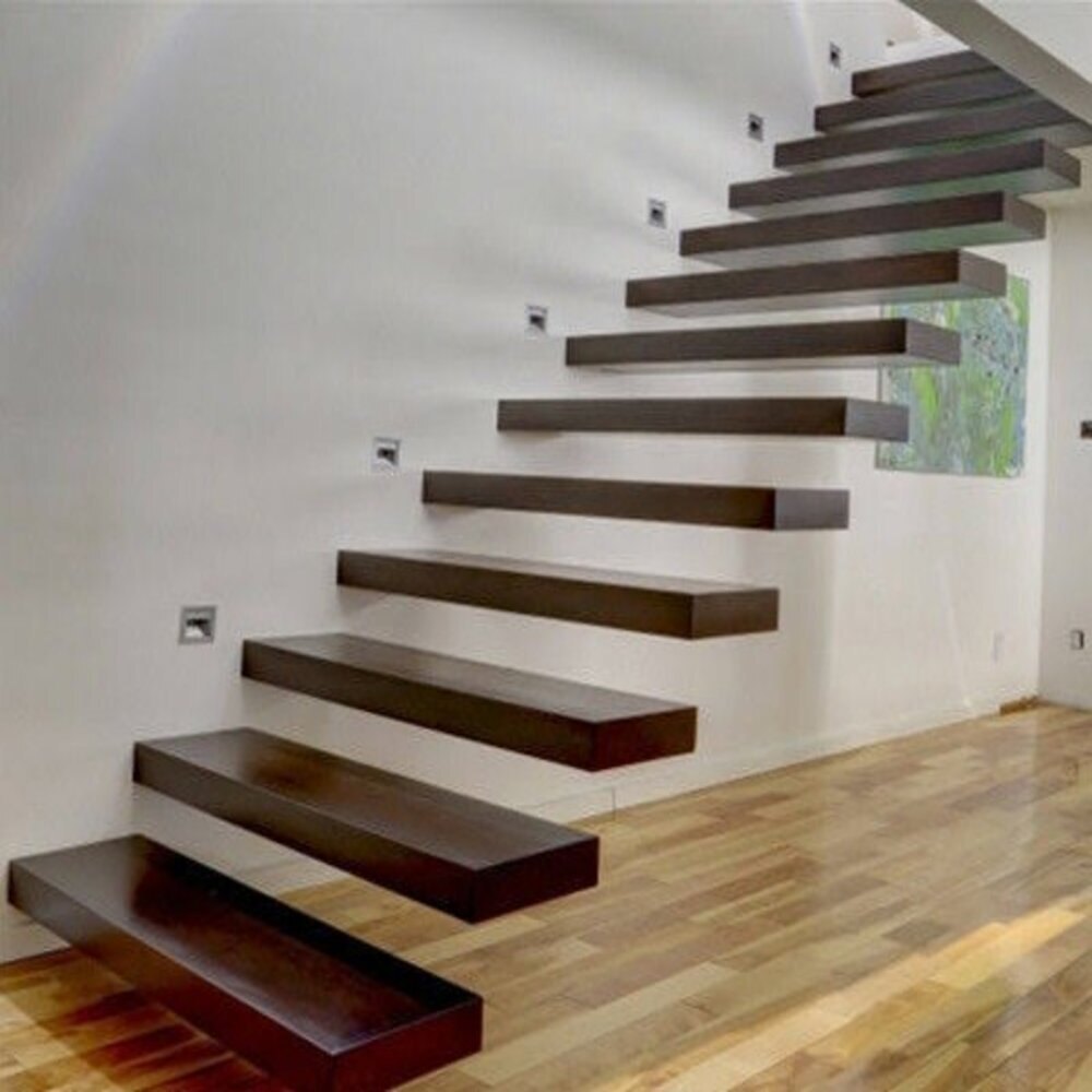 Wooden staircase steps