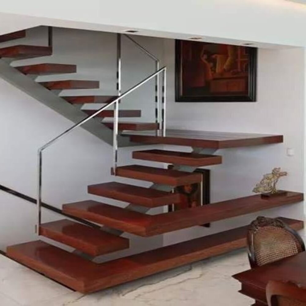 Wooden staircase steps