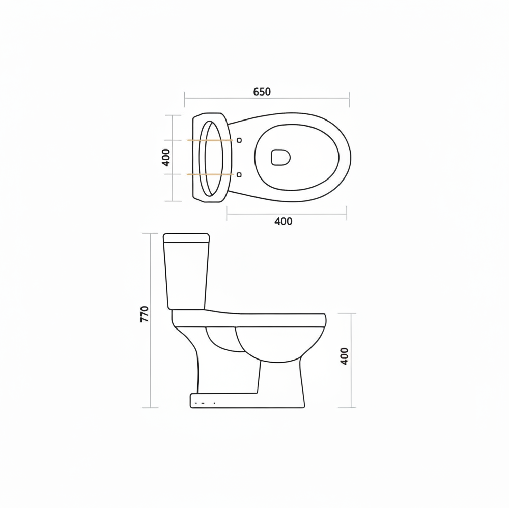 Aqua Two Piece Water Closet - Color: White