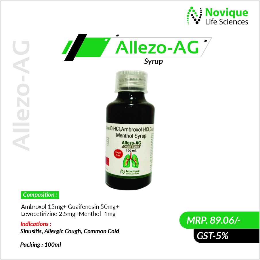 Ambroxol 15 mg + Guaifenesin 50 mg + Levocetirizine 2.5 mg + Menthol - 1MG