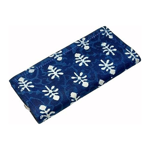 Block Print Cotton Wallet Clutch Bag For Regular Use - Color: Multicolor