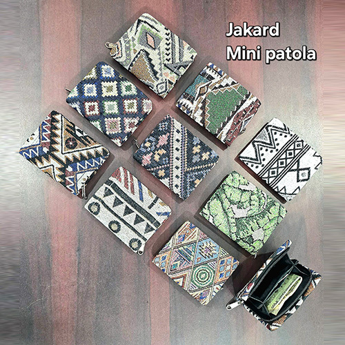 Jakard Mini Wallet Cum Coin Pouch - Color: Multicolor