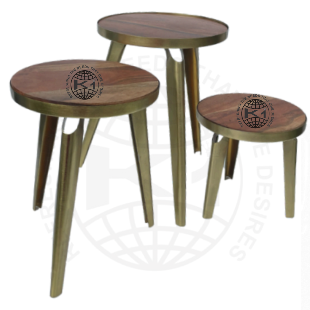 Klara Metal Mushroom Style Riser - Color: Brown & Golden
