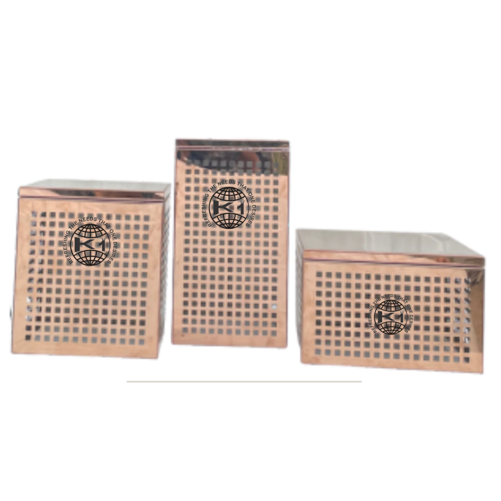 Modern Stainless Steel Buffet Risers Set - Color: Rose Gold