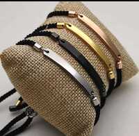 Customizable Leather Strip Belt Bracelet - Color: Multicolor