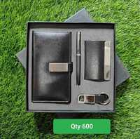 4 In 1 Set- Pocket Diary, Pen, Cardholder, Keychain - Color: Black