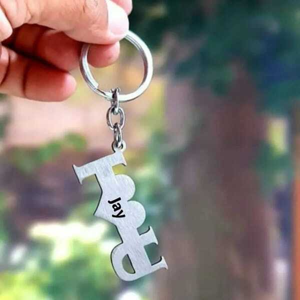 I Love You Keychain - Color: Silver