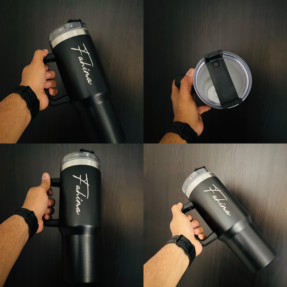 Stanley Tumbler Customized With Name - Color: Black