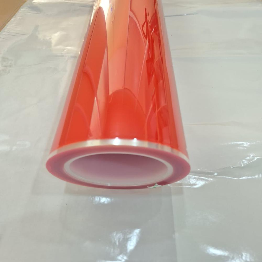 Red Polyester Silicone Tape 80 Mic - Length: 50  Meter (m)