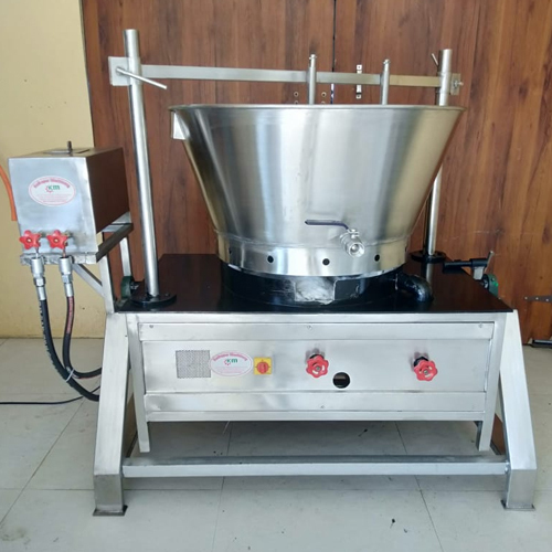 130 Ltr Gas And Diesel Fire Khoya Making Machine - Color: Silver