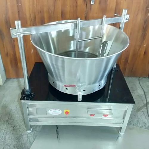 Standing Model Ms 130 Ltr Gas Operated Khoya Making Machine - Color: Silver