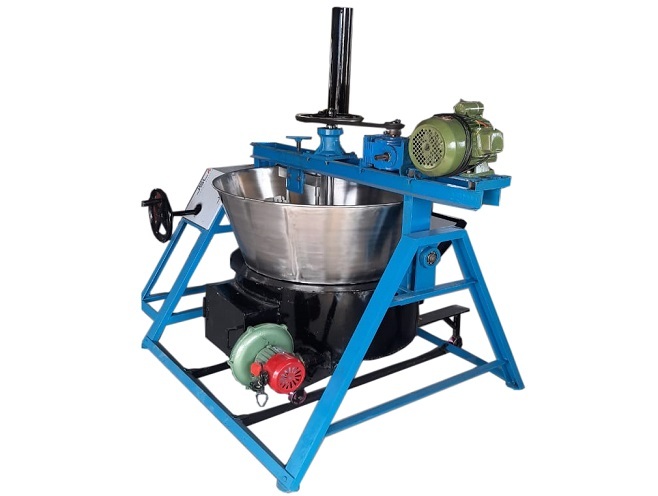 Tilting Model Wood Fire Khoya Machine - Color: Silver