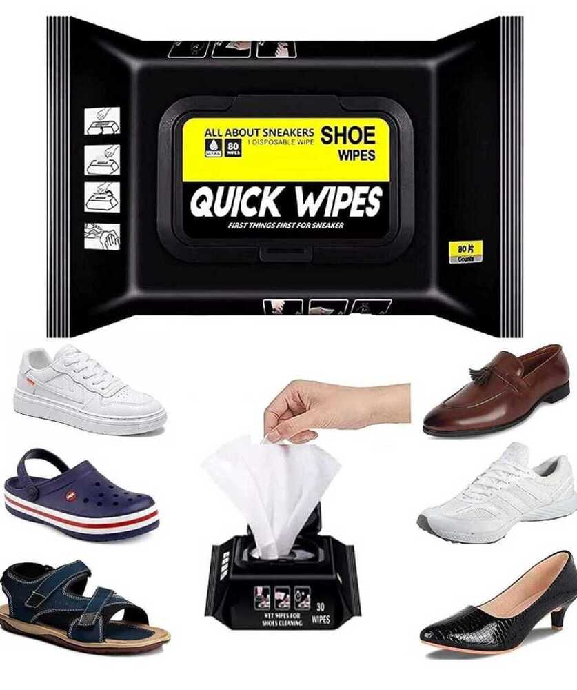 White Disposal Natural Sneakers And Shoe Cleaning Wipes