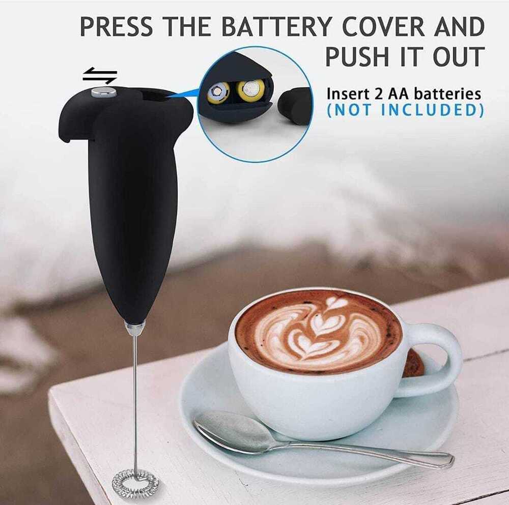 Black Steel Blender And Plastic Holder Coffee Beater
