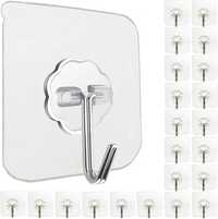 Transparent Pvc Mini Adhesive Hook Pack Of 50 - Application: Home