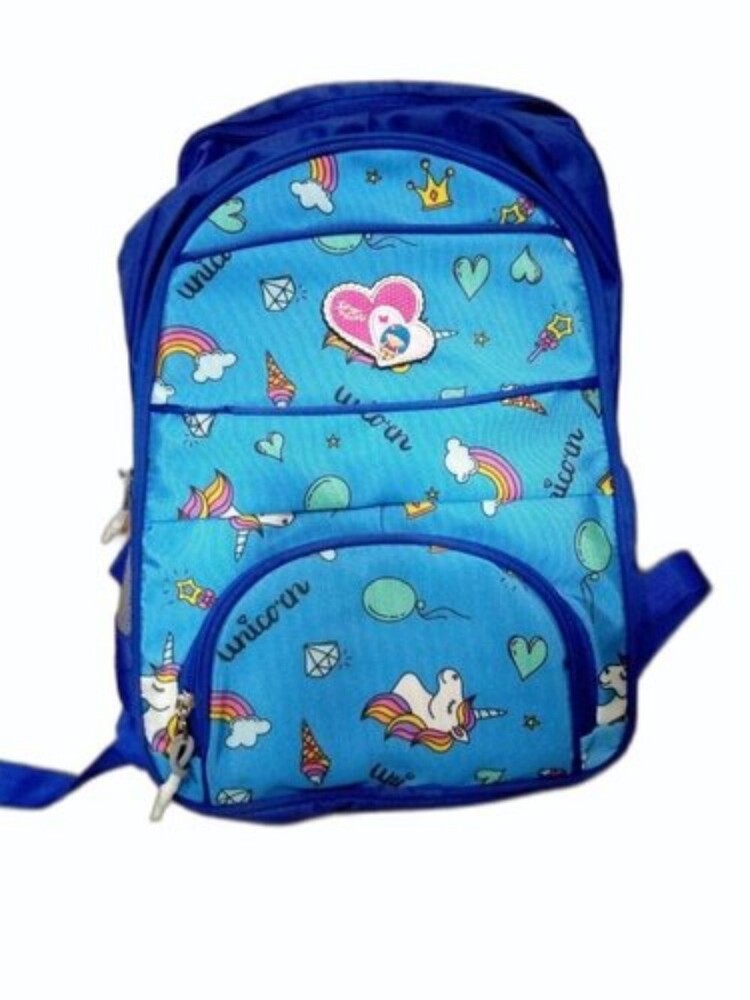 College Bag - Pu Synthetic Material, Blue Color | Customized Zip Closure Design