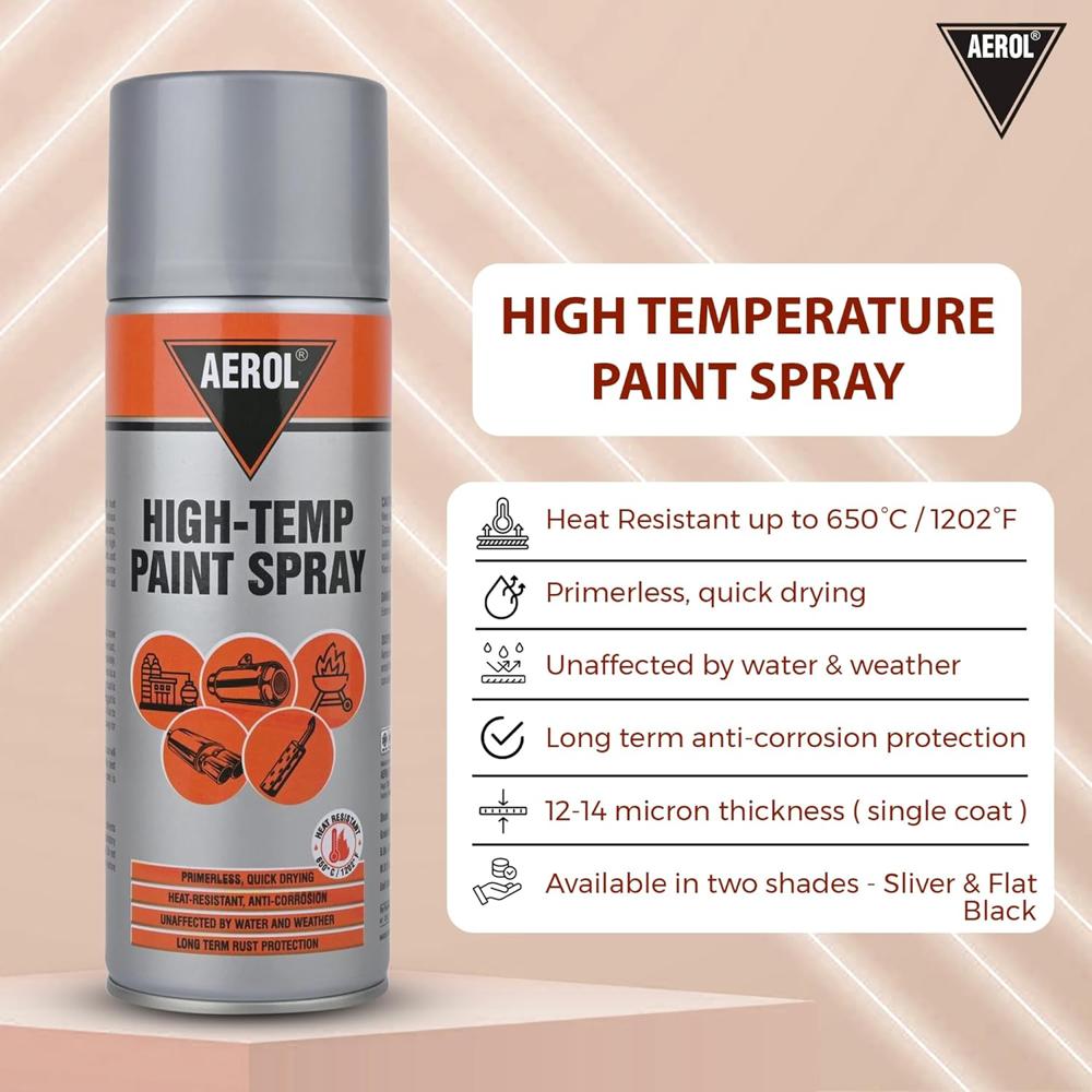 Aerol High Temp Paint Spray Grade- 6351(Silver)