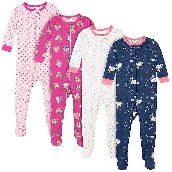 A31120 Gerber Baby Snug-Fit Zipper Sleepsuits