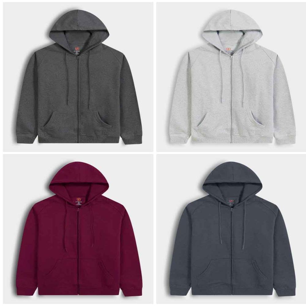 M11319 Mens Hooded Full Zipper Sweatshirt