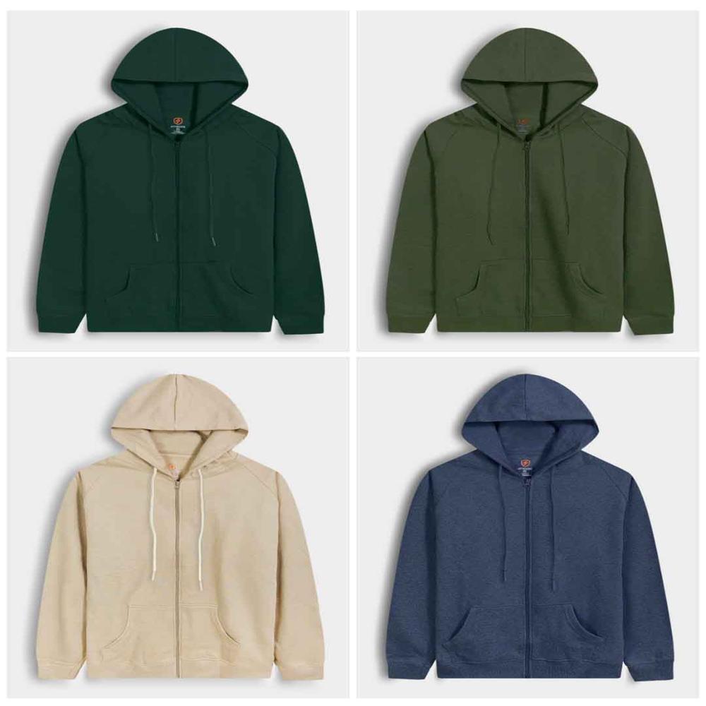 M11319 Mens Hooded Full Zipper Sweatshirt